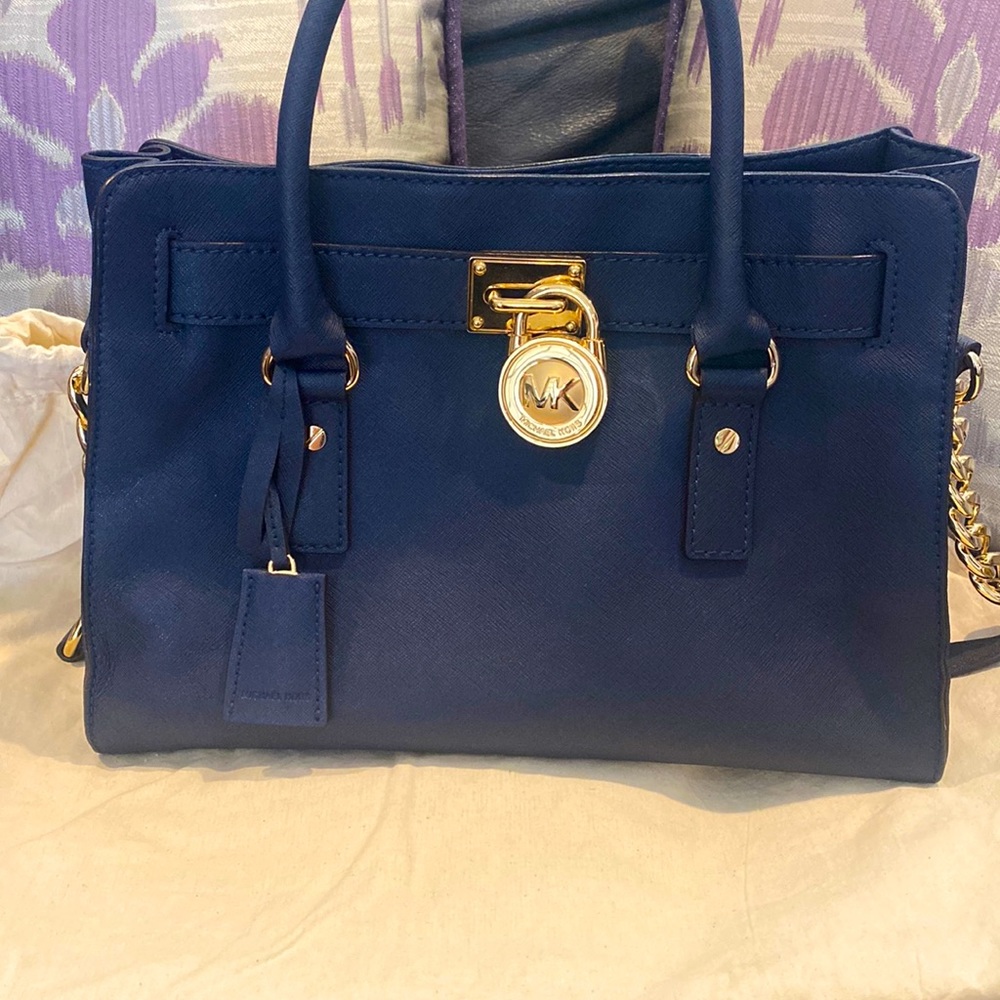Michael Kors Hamilton Navy Satchel